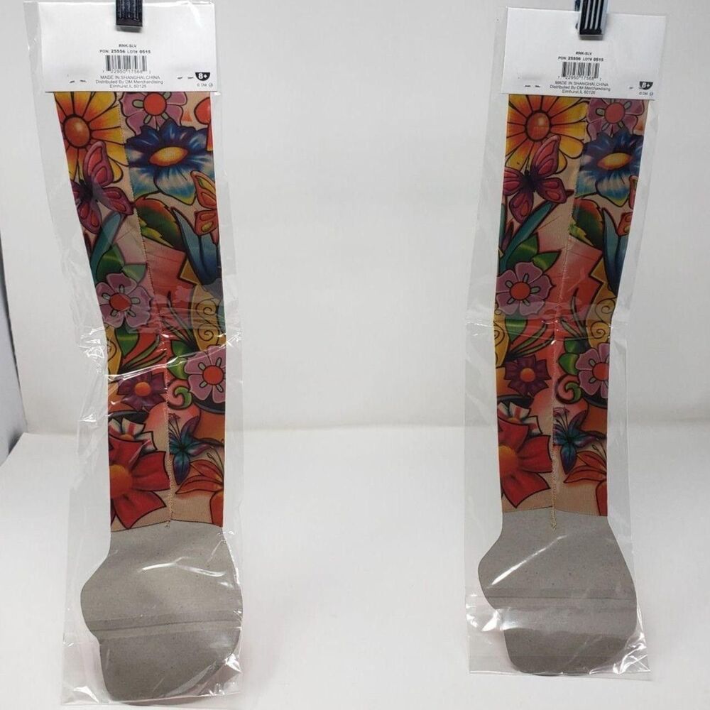 Ink Tattoo Sleeves Lucky Bird Floral Stretch Arm Sleeve Costume One Size Unisex - Picture 2 of 3